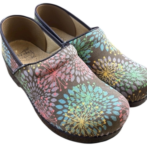 Dansko Vegan Starburst Floral Clogs Slip On Floral Comfort Shoes Women’s 41 10.5 - Picture 3 of 11